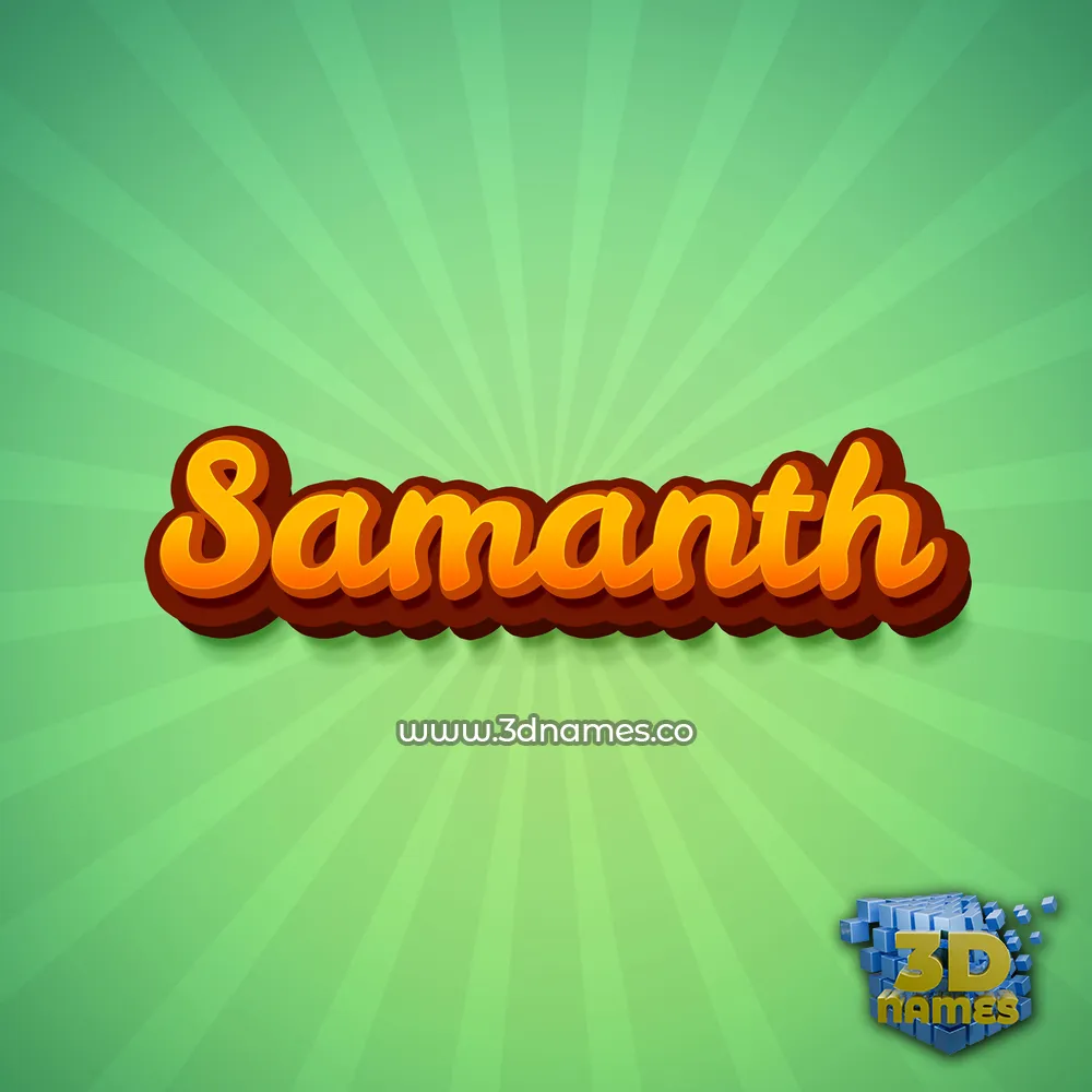 samanth in Green Rays style - 3D name wallpaper
