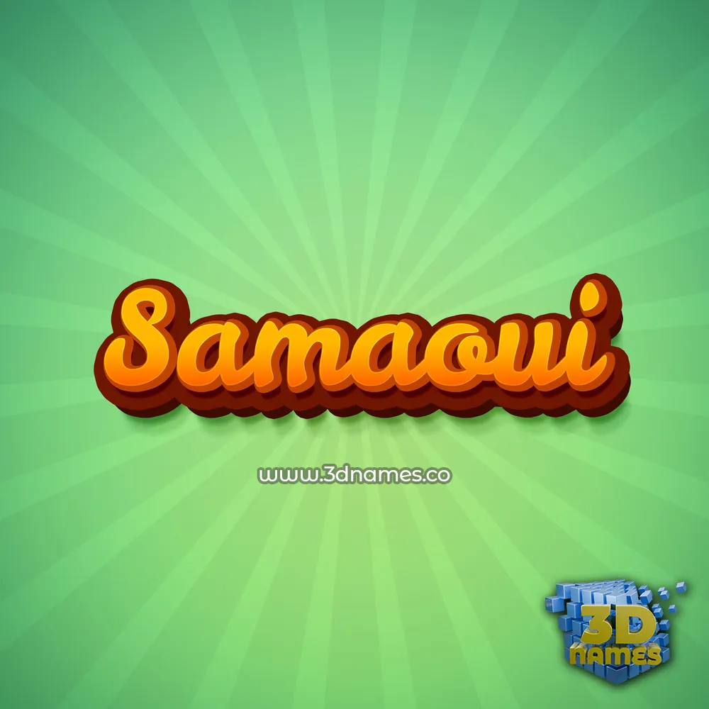 samaoui in Green Rays style - 3D name wallpaper
