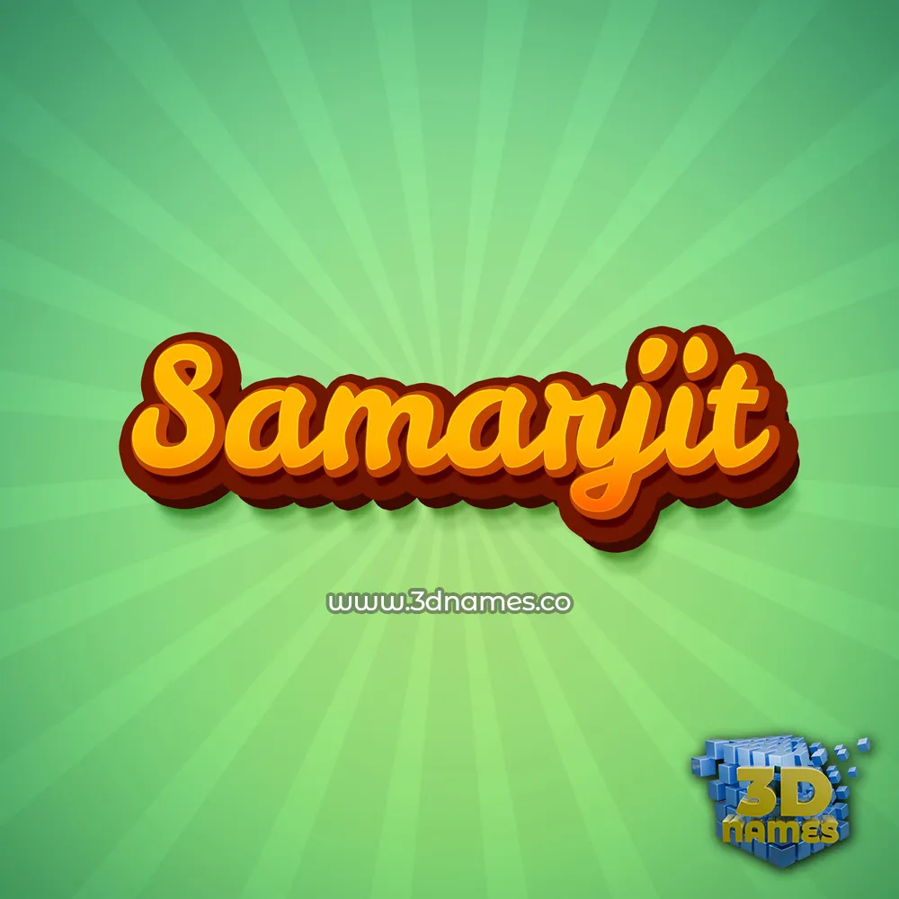 samarjit in Green Rays style - 3D name wallpaper