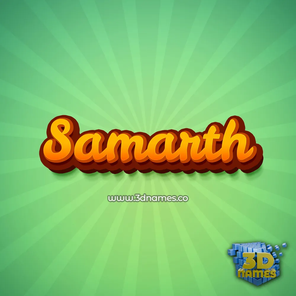 samarth in Green Rays style - 3D name wallpaper