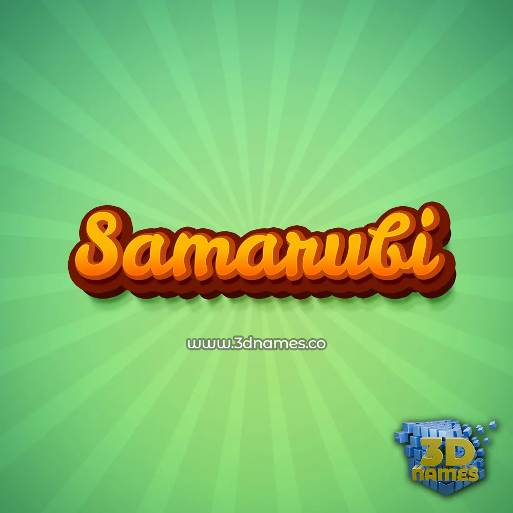 samarubi in Green Rays style - 3D name wallpaper