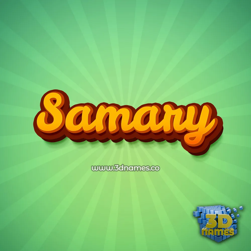 samary in Green Rays style - 3D name wallpaper