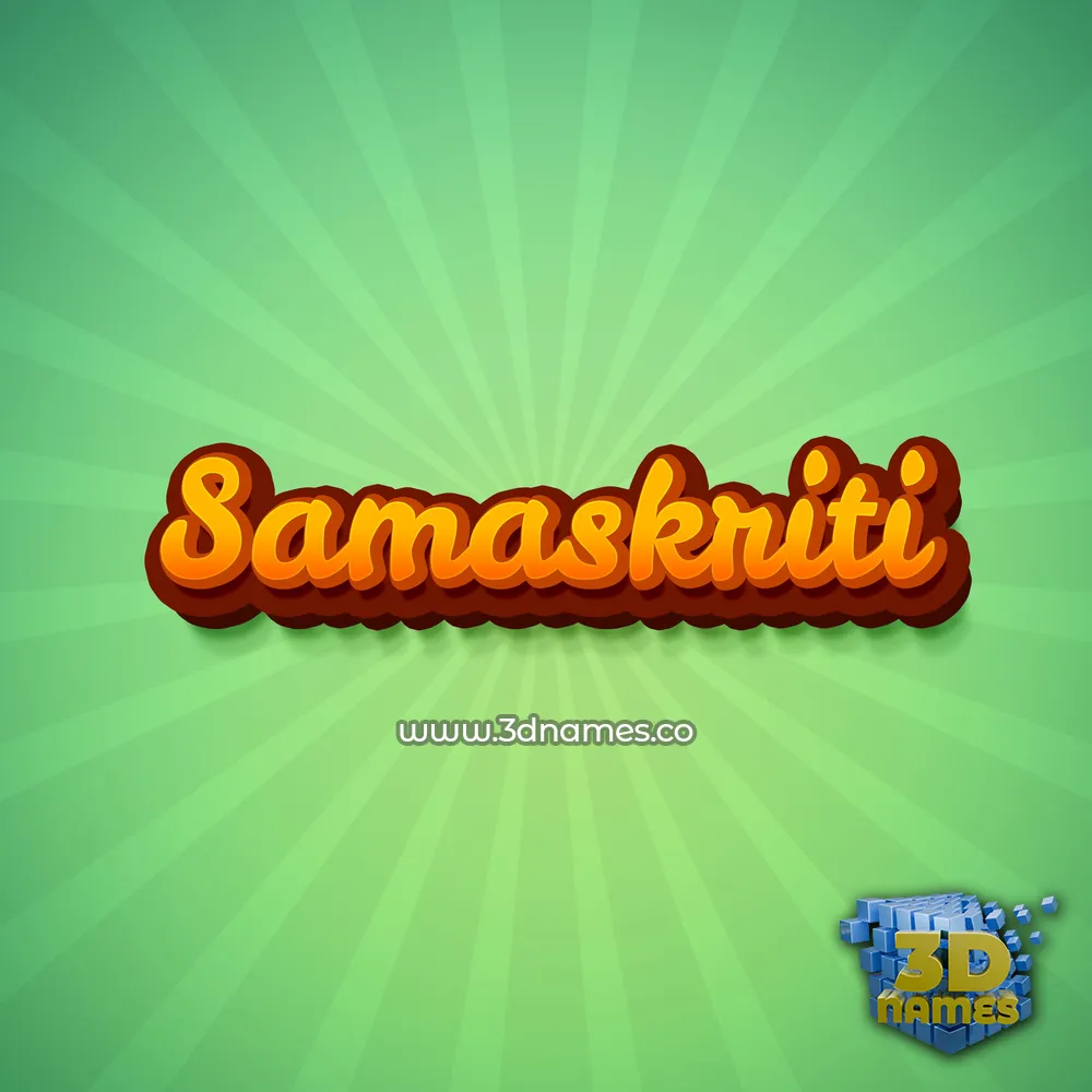 samaskriti in Green Rays style - 3D name wallpaper