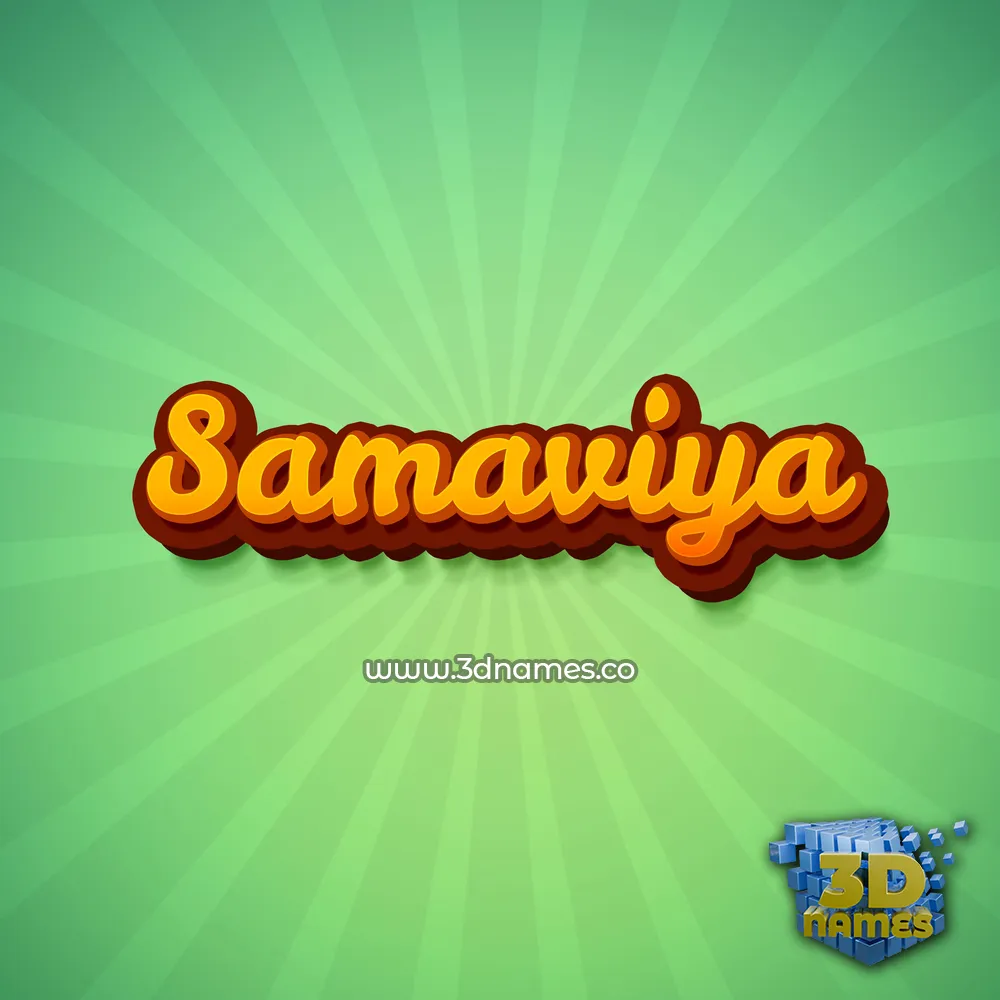 samaviya in Green Rays style - 3D name wallpaper