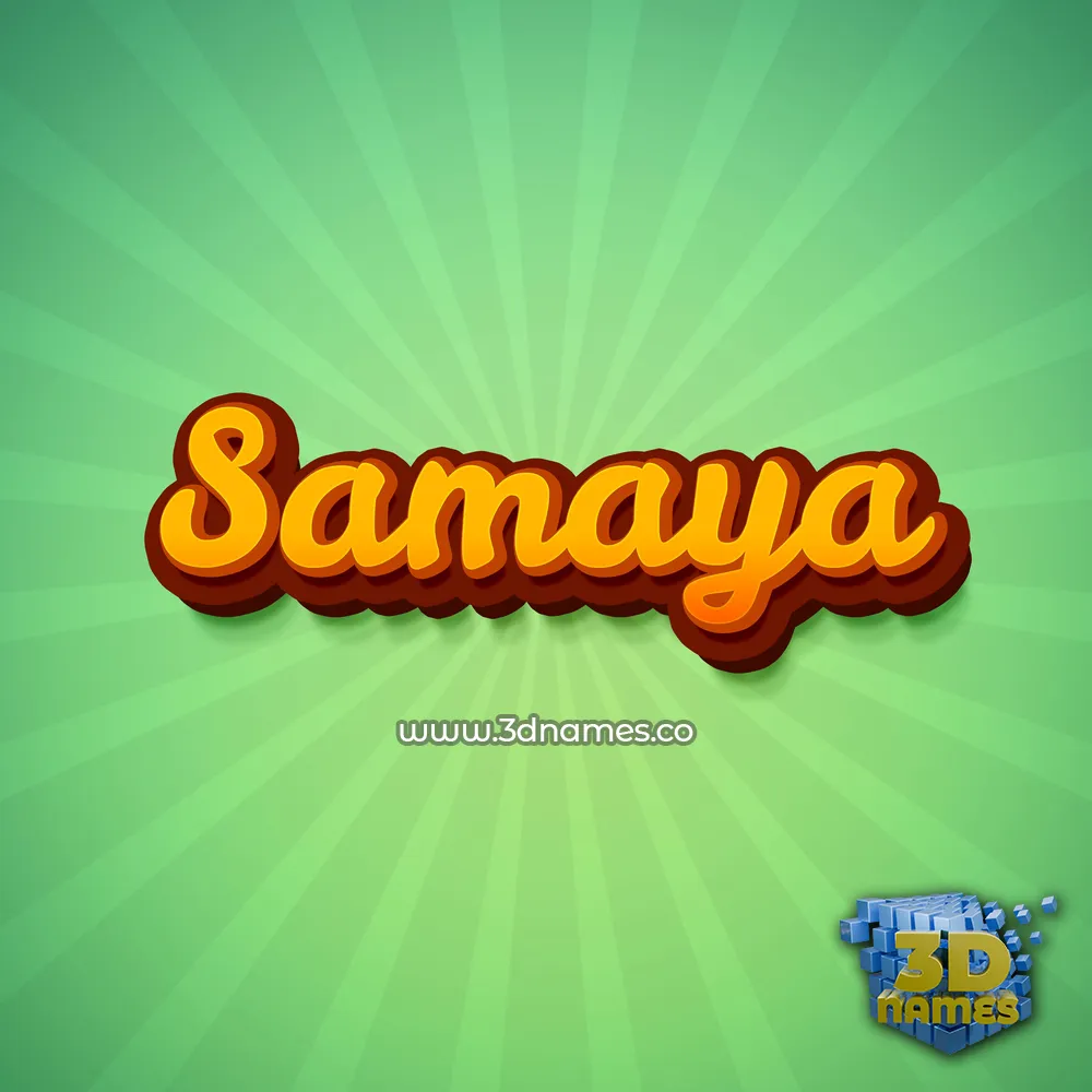 samaya in Green Rays style - 3D name wallpaper