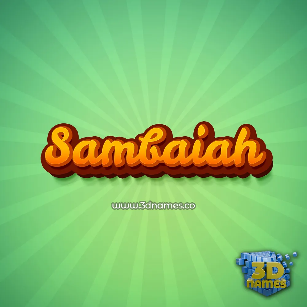 sambaiah in Green Rays style - 3D name wallpaper