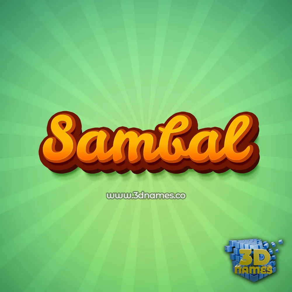 sambal in Green Rays style - 3D name wallpaper