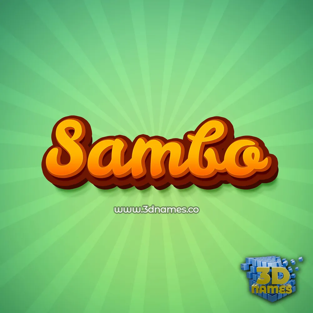 sambo in Green Rays style - 3D name wallpaper