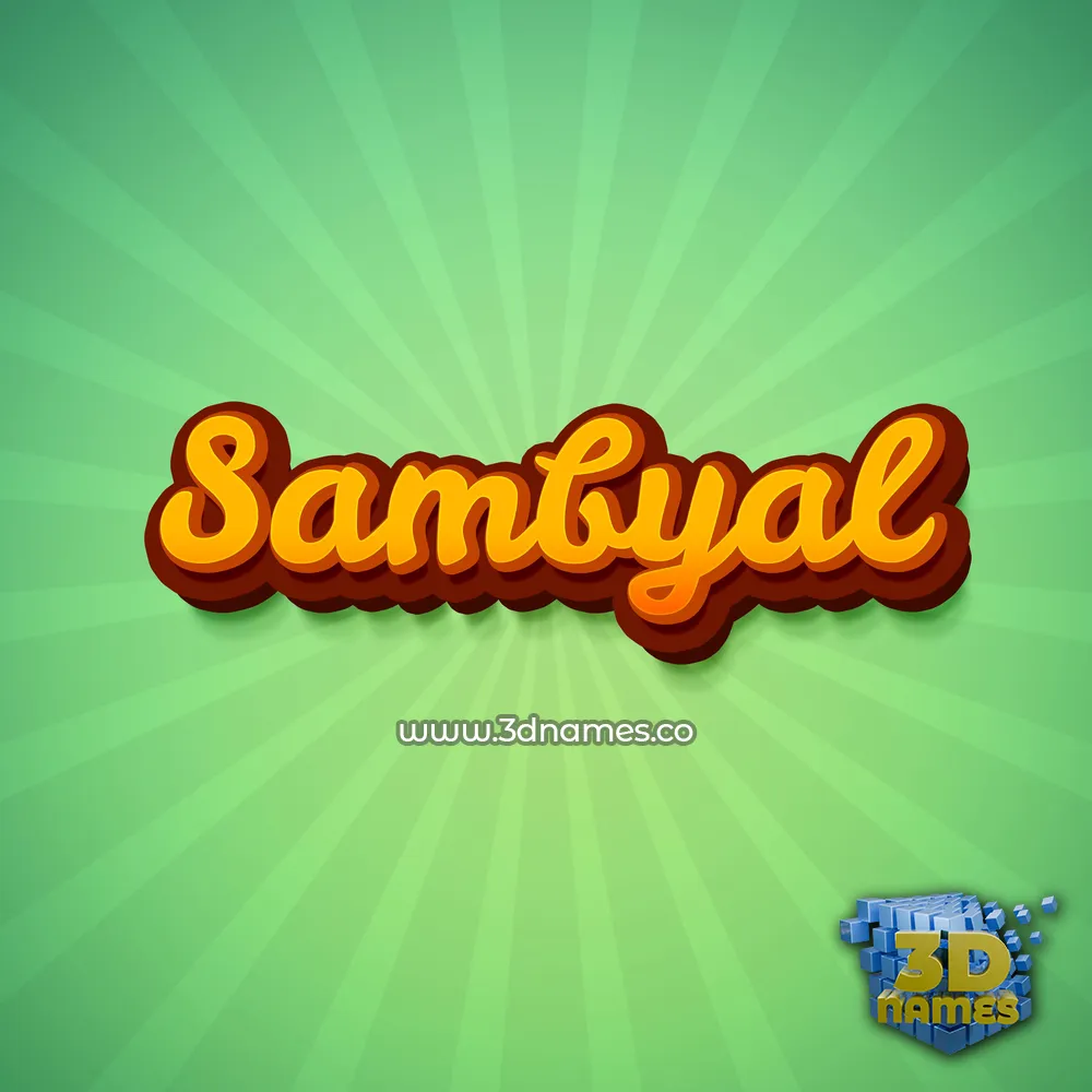 sambyal in Green Rays style - 3D name wallpaper