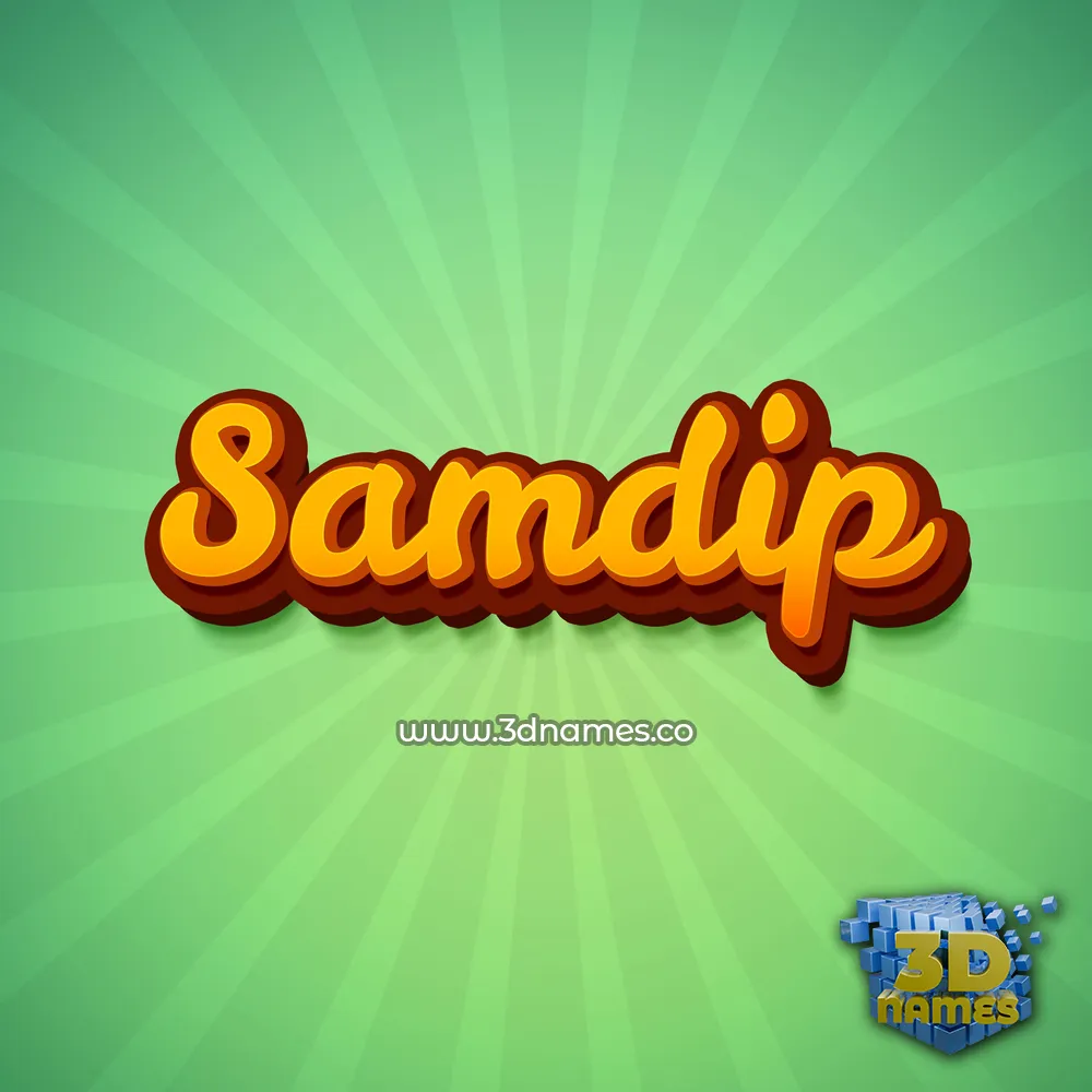 samdip in Green Rays style - 3D name wallpaper