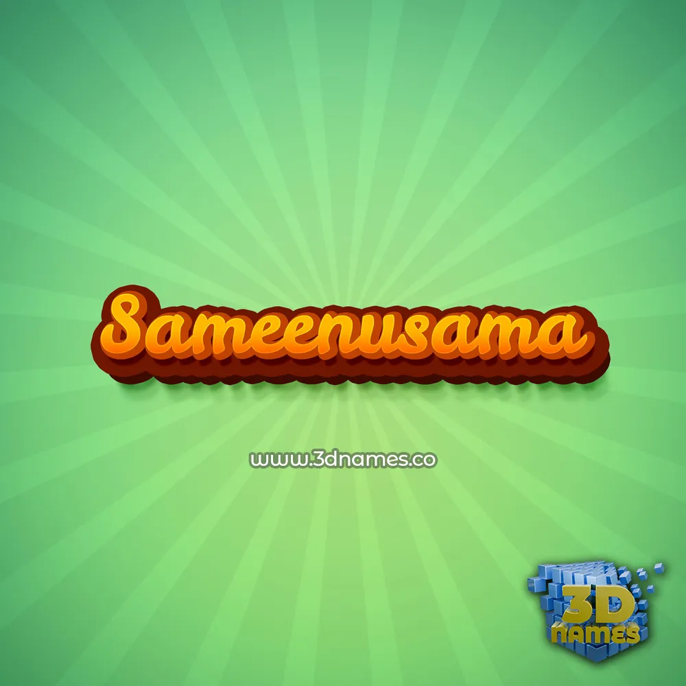 sameenusama in Green Rays style - 3D name wallpaper