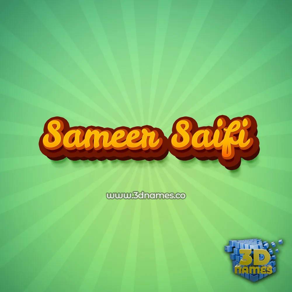 sameer saifi in Green Rays style - 3D name wallpaper