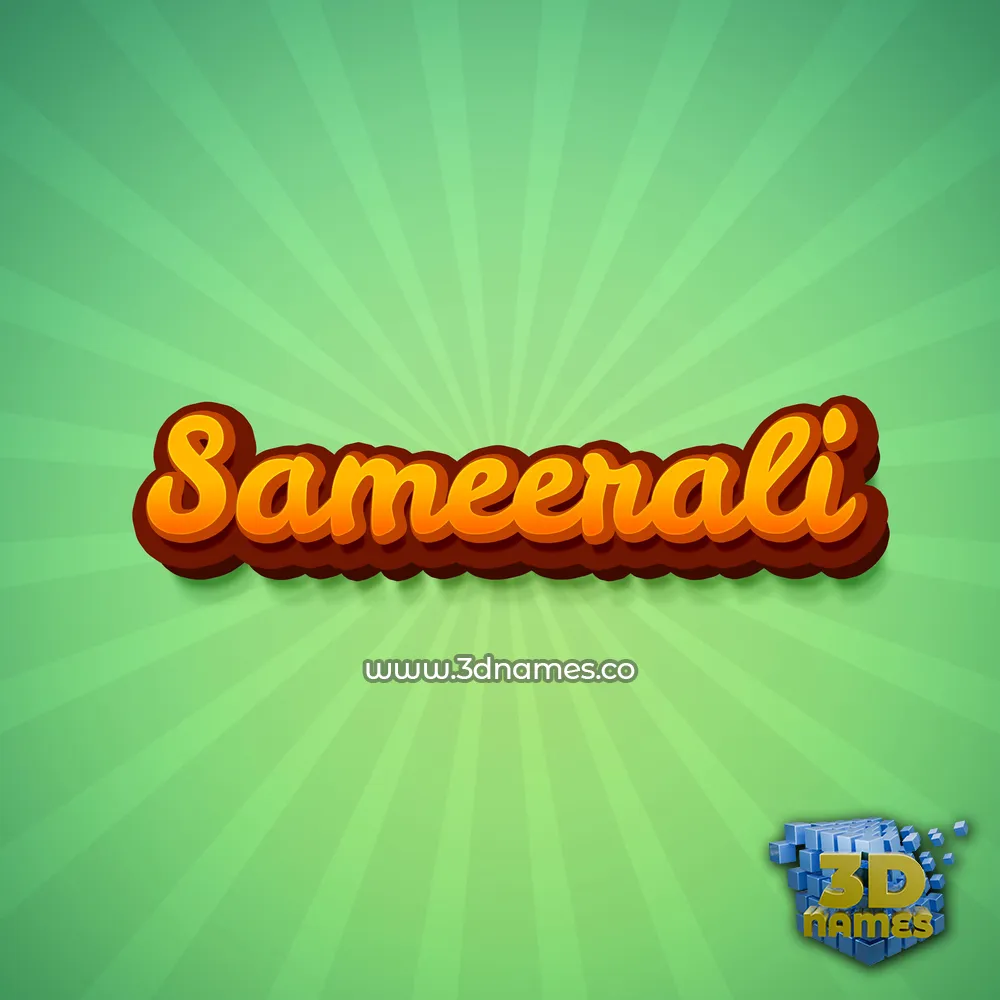 sameerali in Green Rays style - 3D name wallpaper