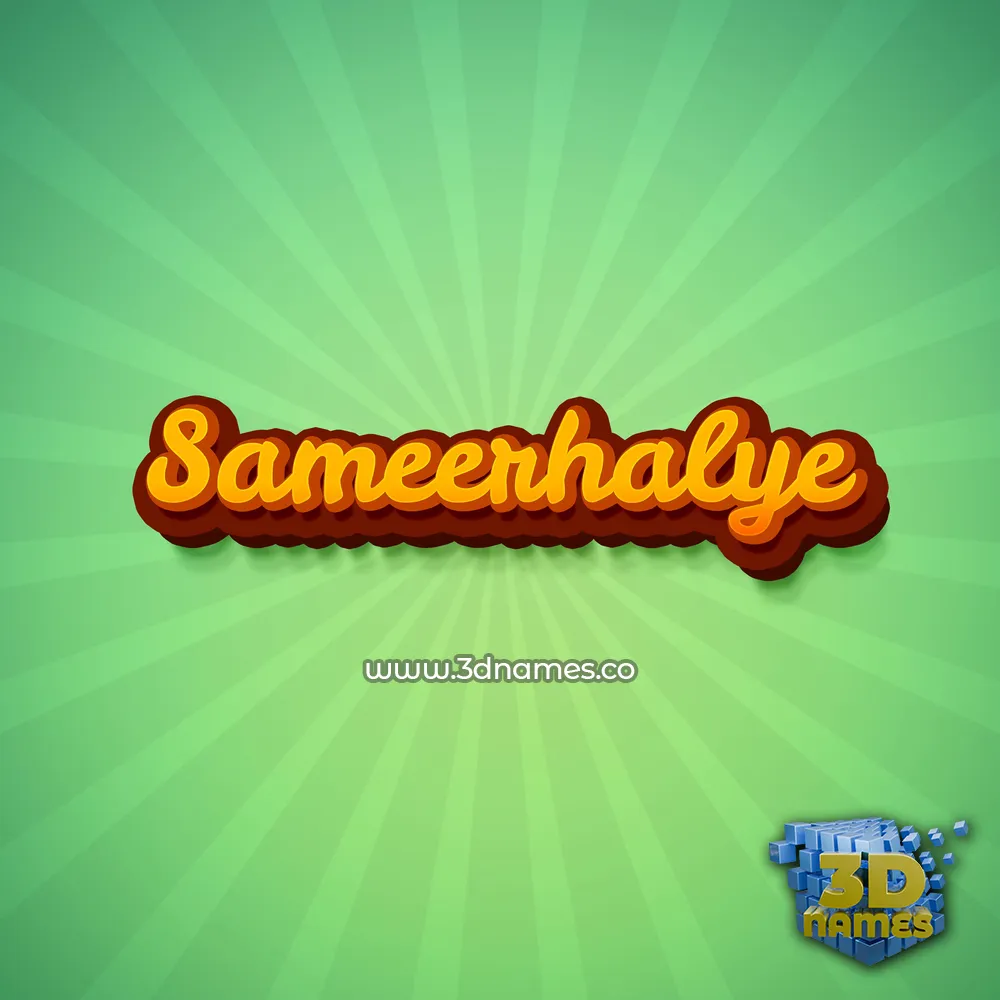 sameerhalye in Green Rays style - 3D name wallpaper