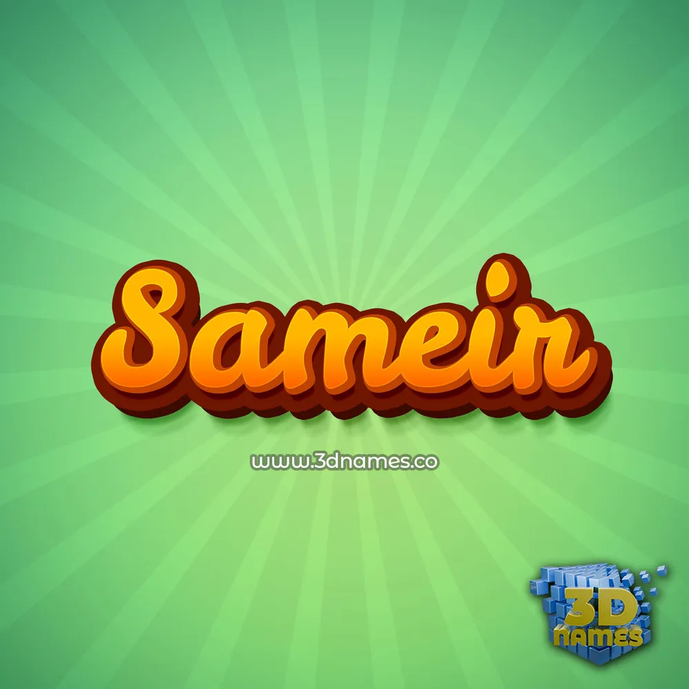sameir in Green Rays style - 3D name wallpaper