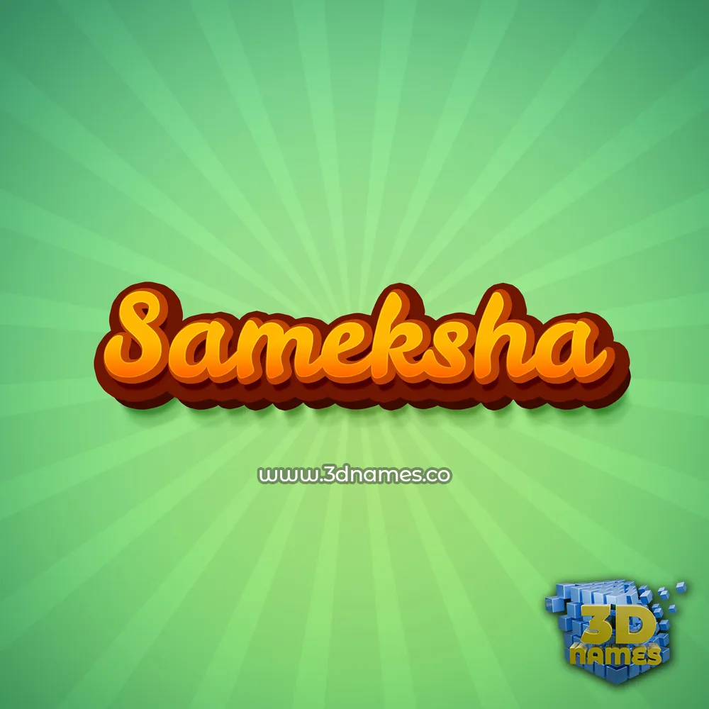 sameksha in Green Rays style - 3D name wallpaper