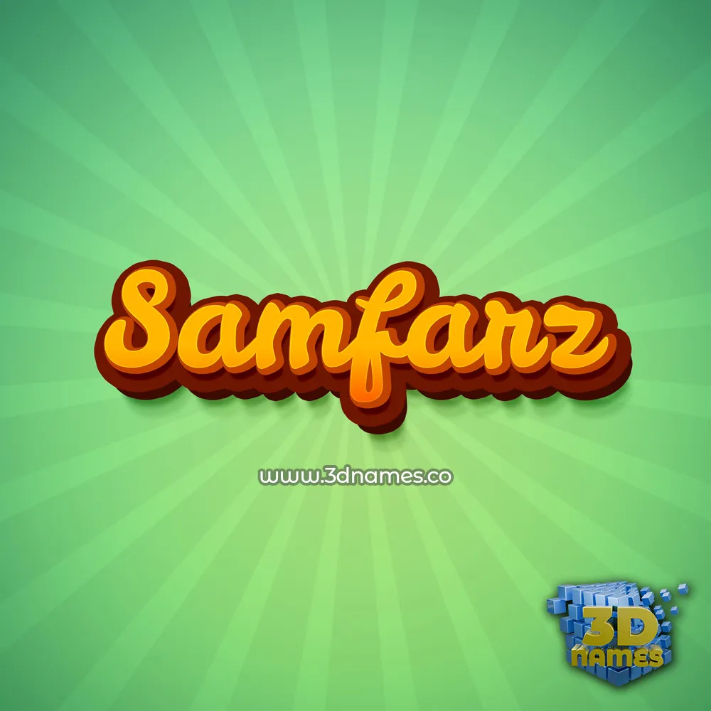 samfarz in Green Rays style - 3D name wallpaper