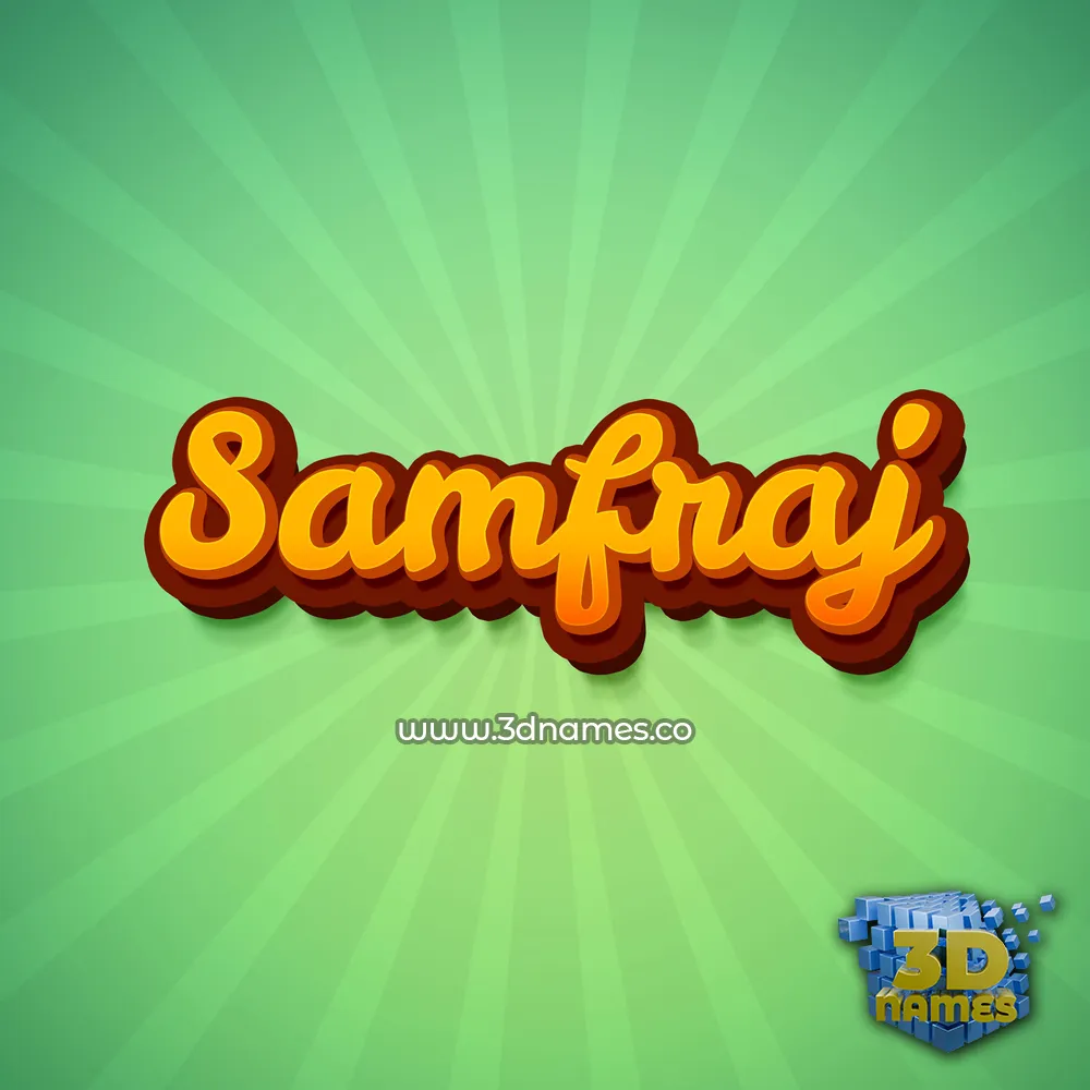 samfraj in Green Rays style - 3D name wallpaper