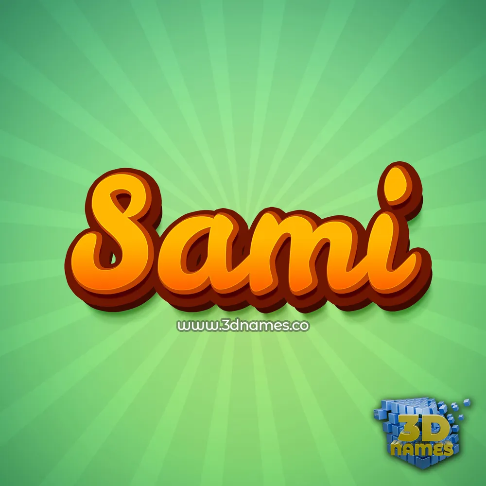 sami in Green Rays style - 3D name wallpaper