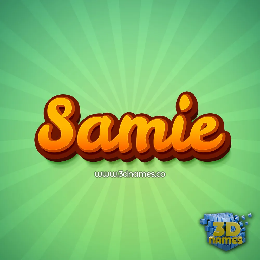 samie in Green Rays style - 3D name wallpaper