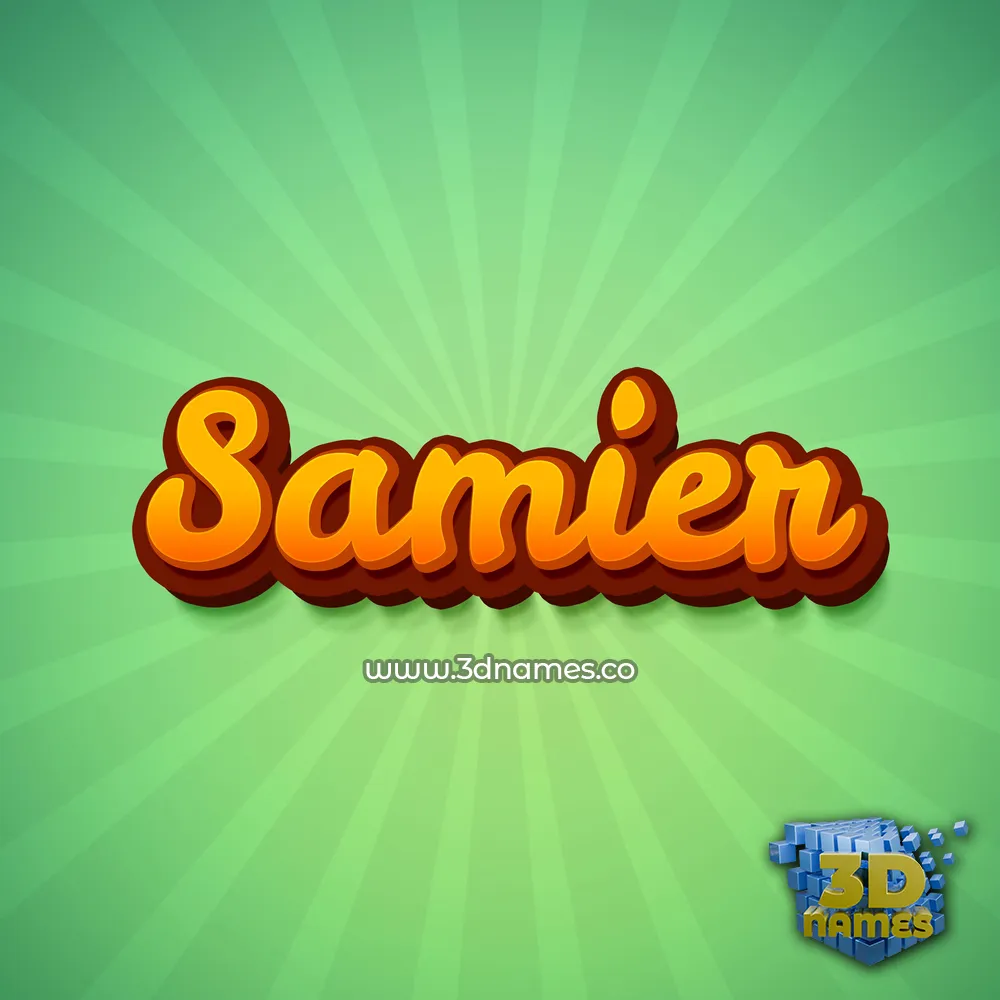 samier in Green Rays style - 3D name wallpaper