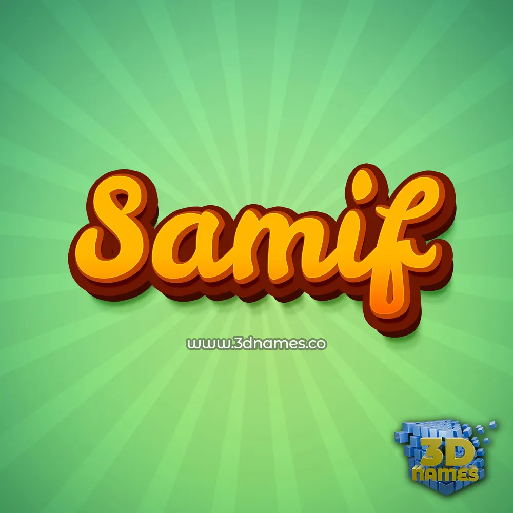 samif in Green Rays style - 3D name wallpaper