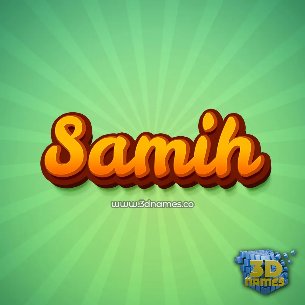 samih in Green Rays style - 3D name wallpaper