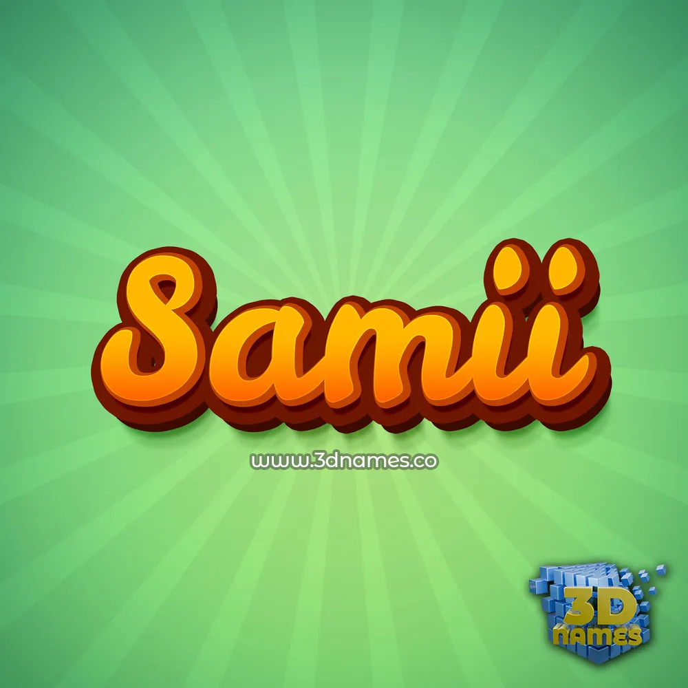 samii in Green Rays style - 3D name wallpaper
