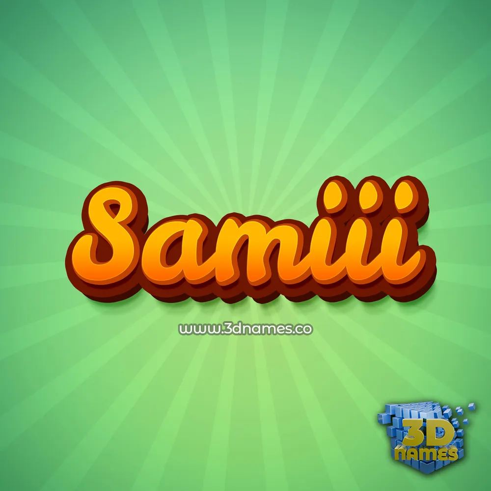samiii in Green Rays style - 3D name wallpaper