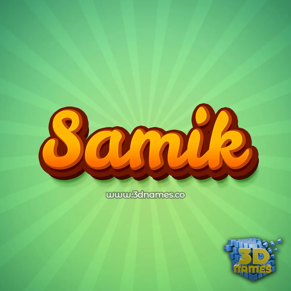 samik in Green Rays style - 3D name wallpaper