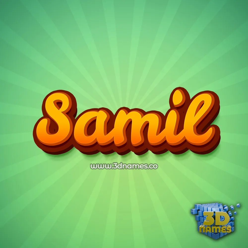 samil in Green Rays style - 3D name wallpaper