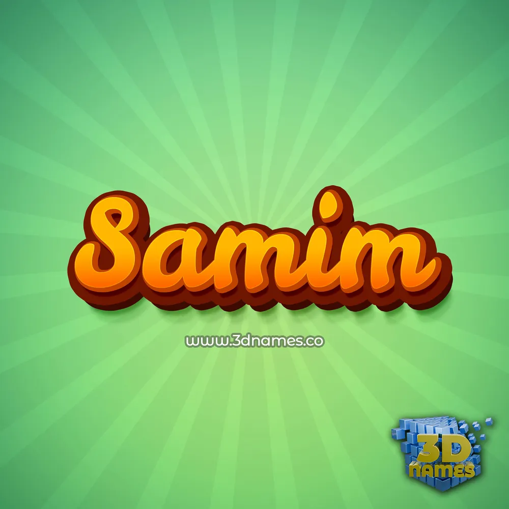 samim in Green Rays style - 3D name wallpaper
