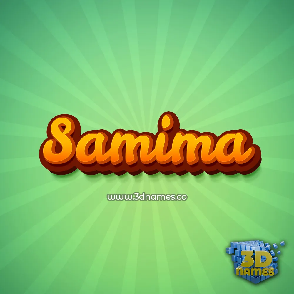 samima in Green Rays style - 3D name wallpaper