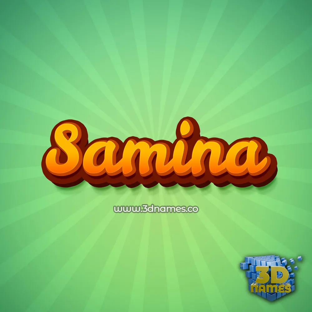 samina in Green Rays style - 3D name wallpaper