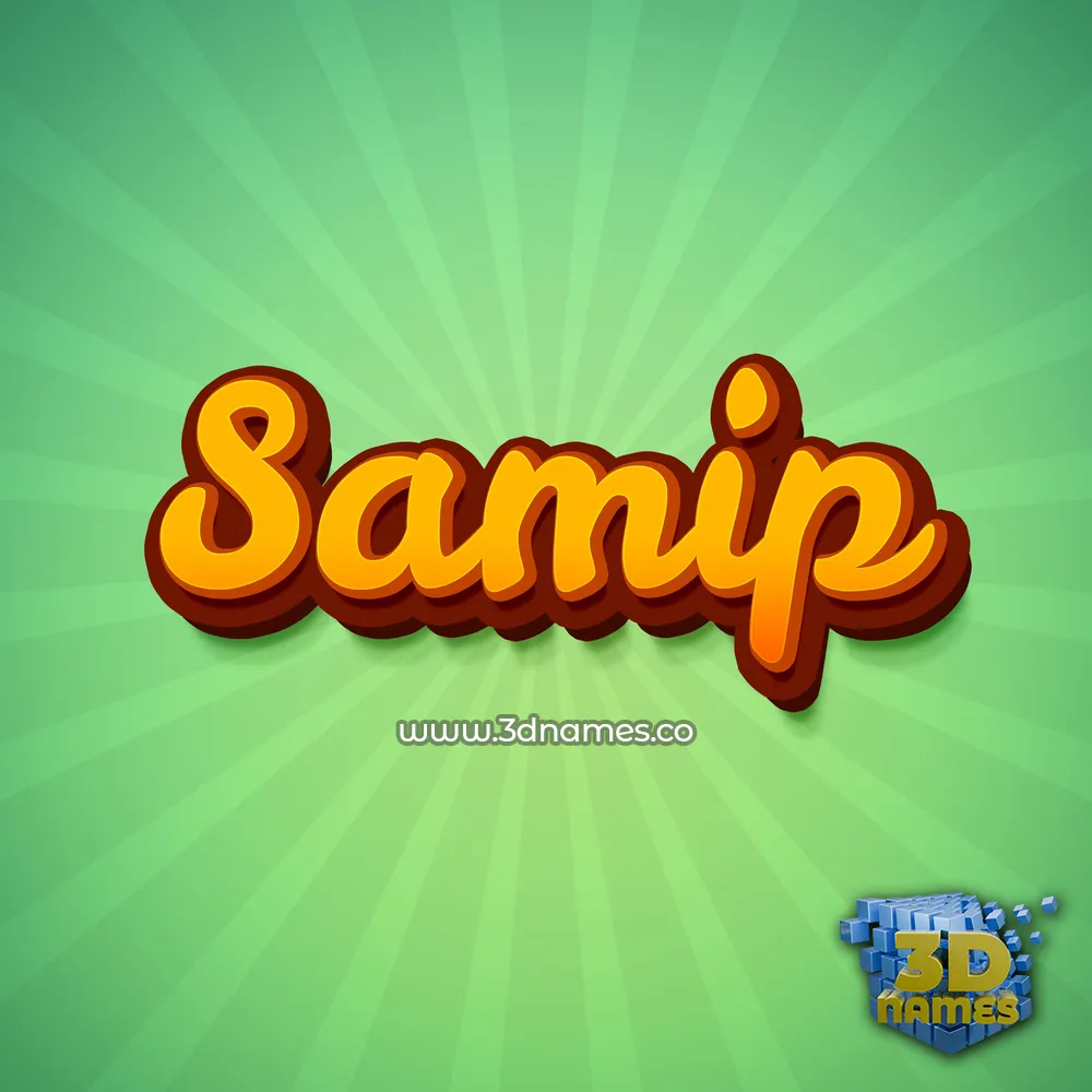samip in Green Rays style - 3D name wallpaper