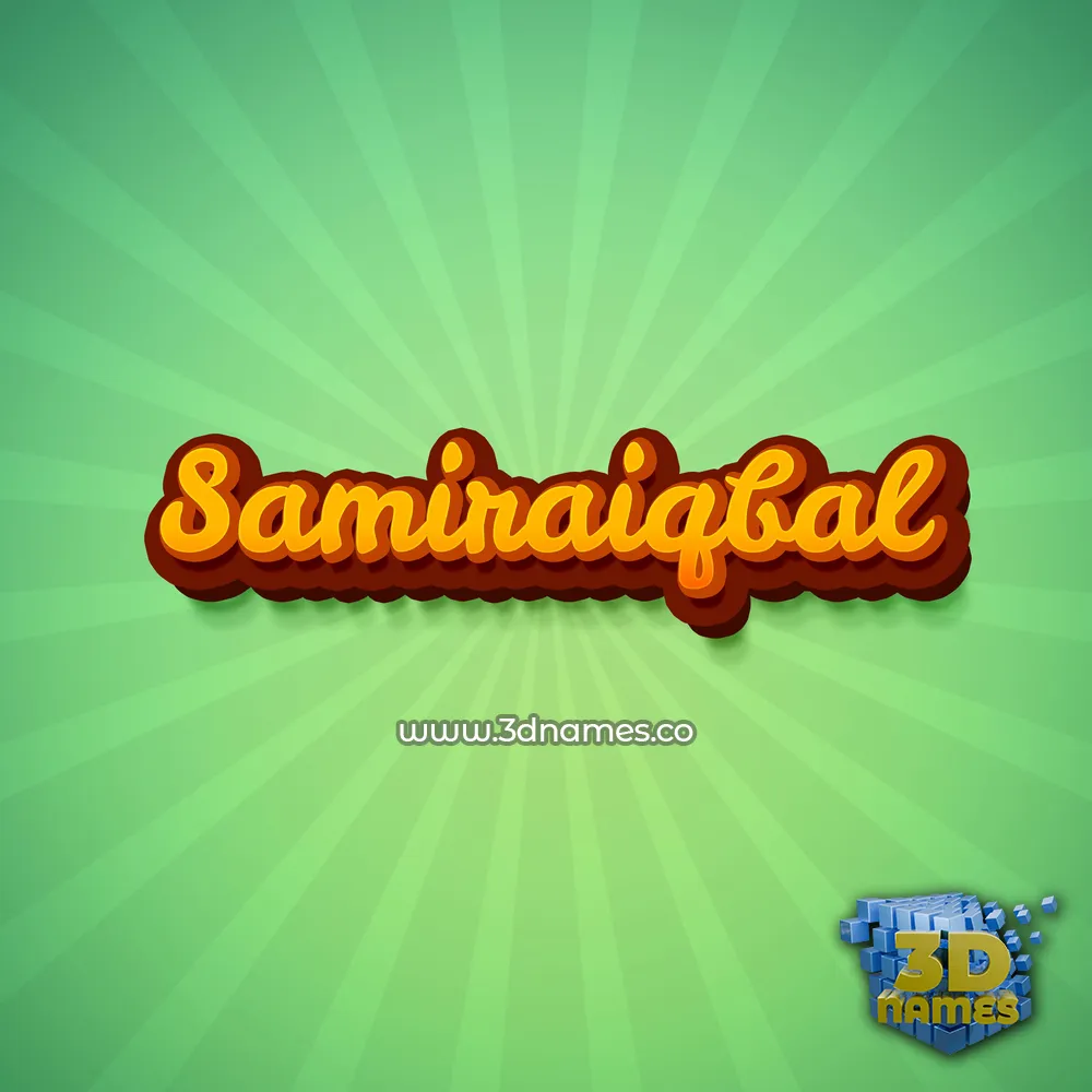 samiraiqbal in Green Rays style - 3D name wallpaper