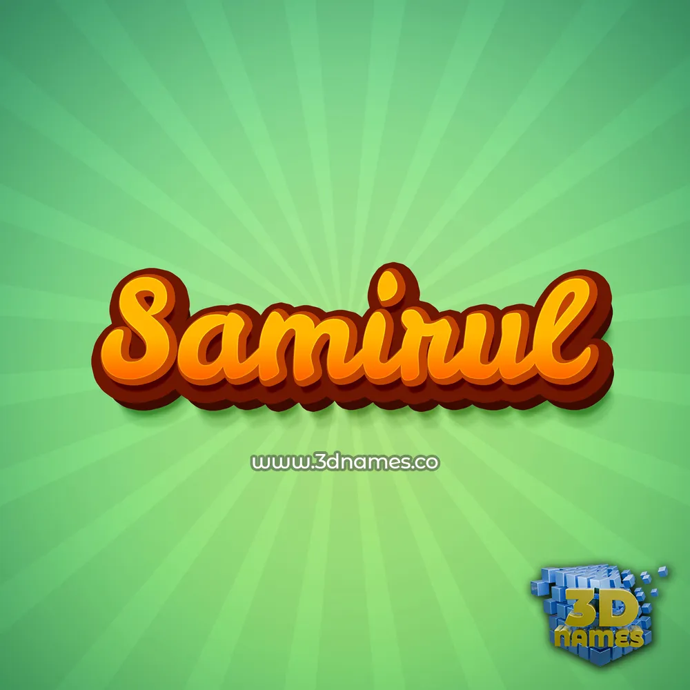 samirul in Green Rays style - 3D name wallpaper