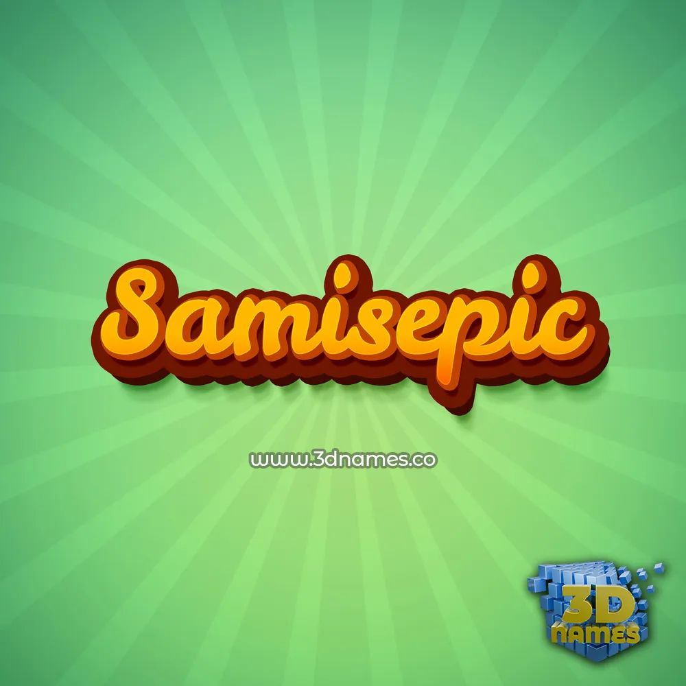samisepic in Green Rays style - 3D name wallpaper