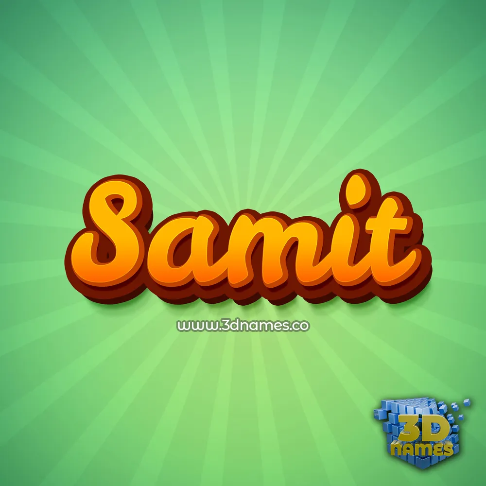 samit in Green Rays style - 3D name wallpaper