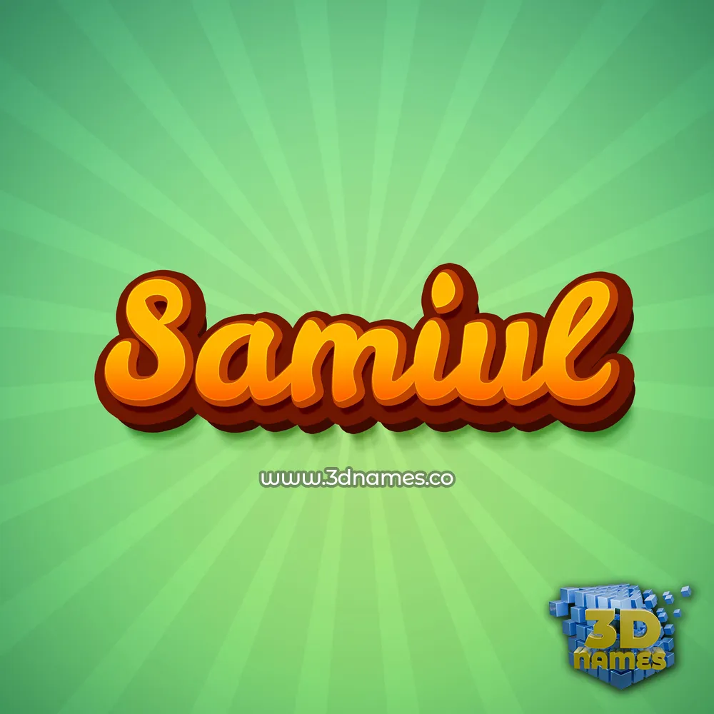 samiul in Green Rays style - 3D name wallpaper