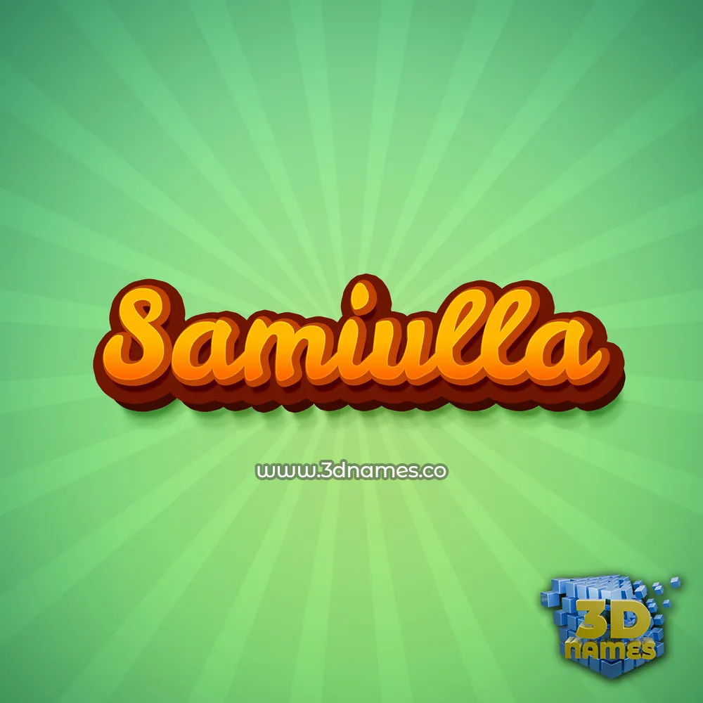 samiulla in Green Rays style - 3D name wallpaper