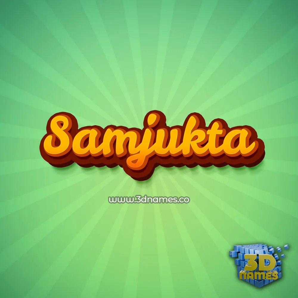 samjukta in Green Rays style - 3D name wallpaper