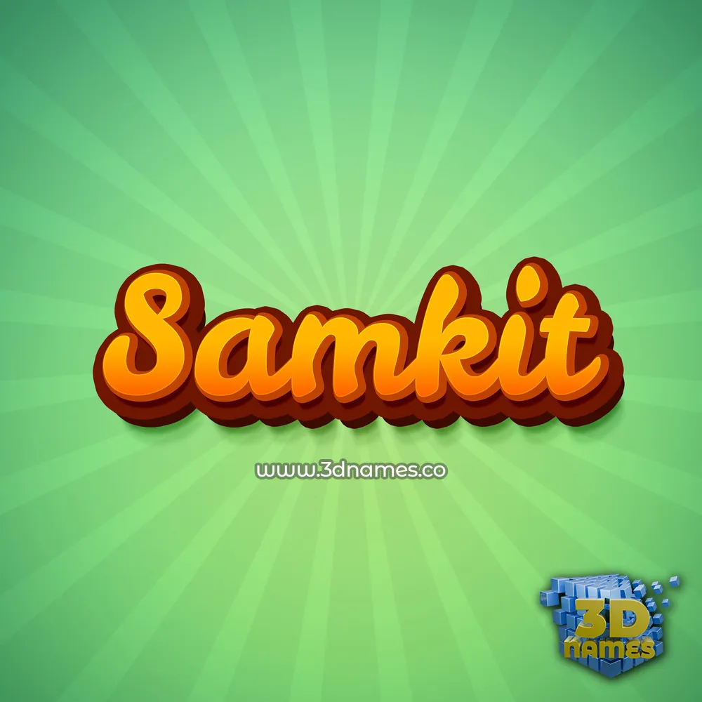 samkit in Green Rays style - 3D name wallpaper