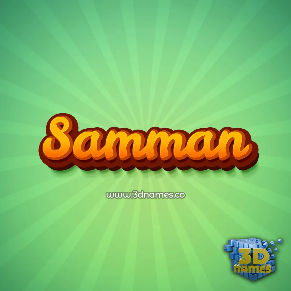 samman in Green Rays style - 3D name wallpaper