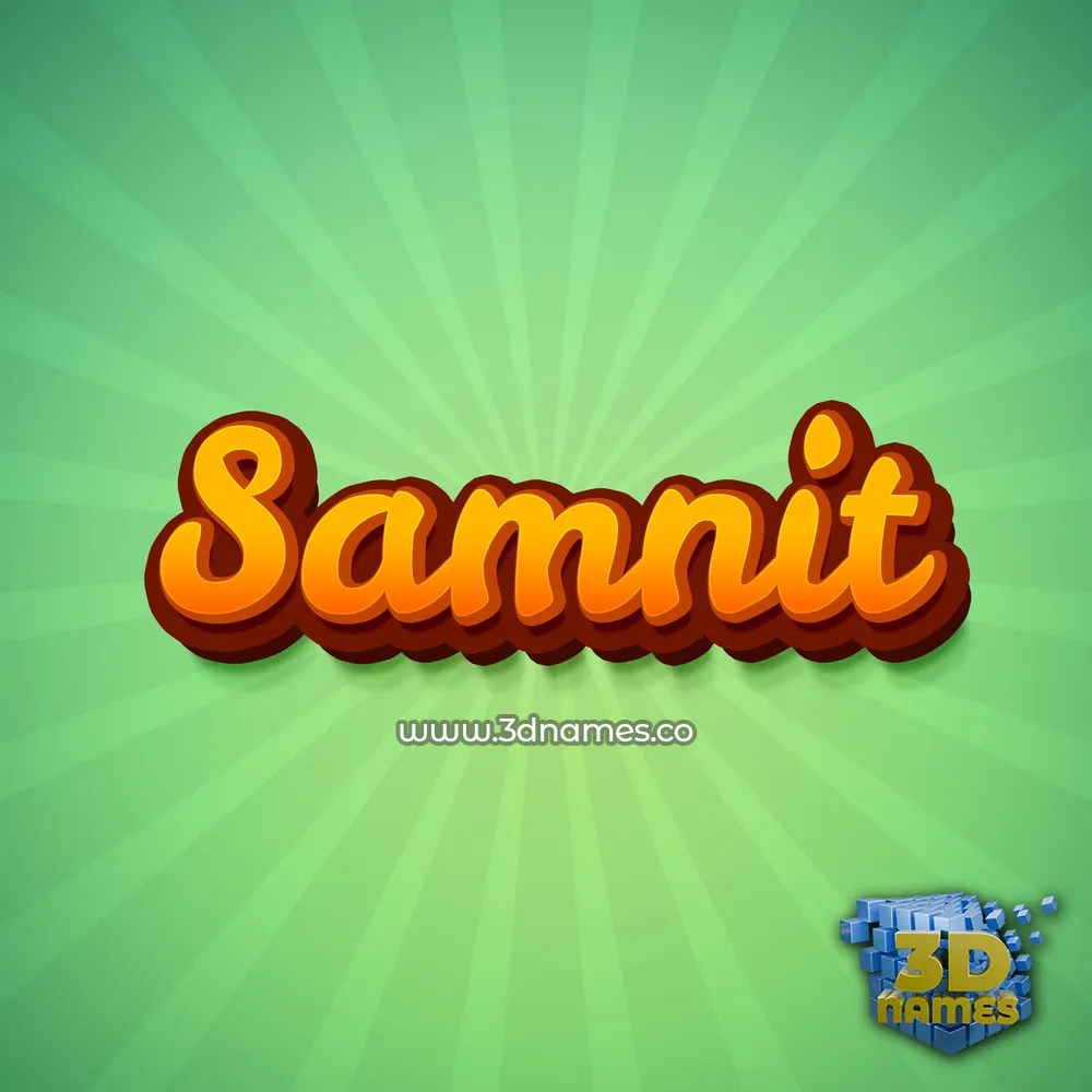 samnit in Green Rays style - 3D name wallpaper