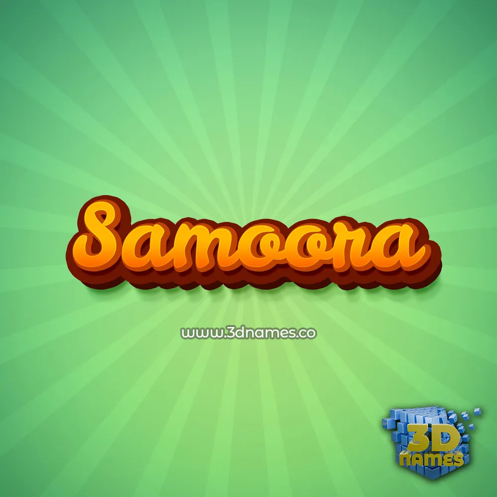 samoora in Green Rays style - 3D name wallpaper