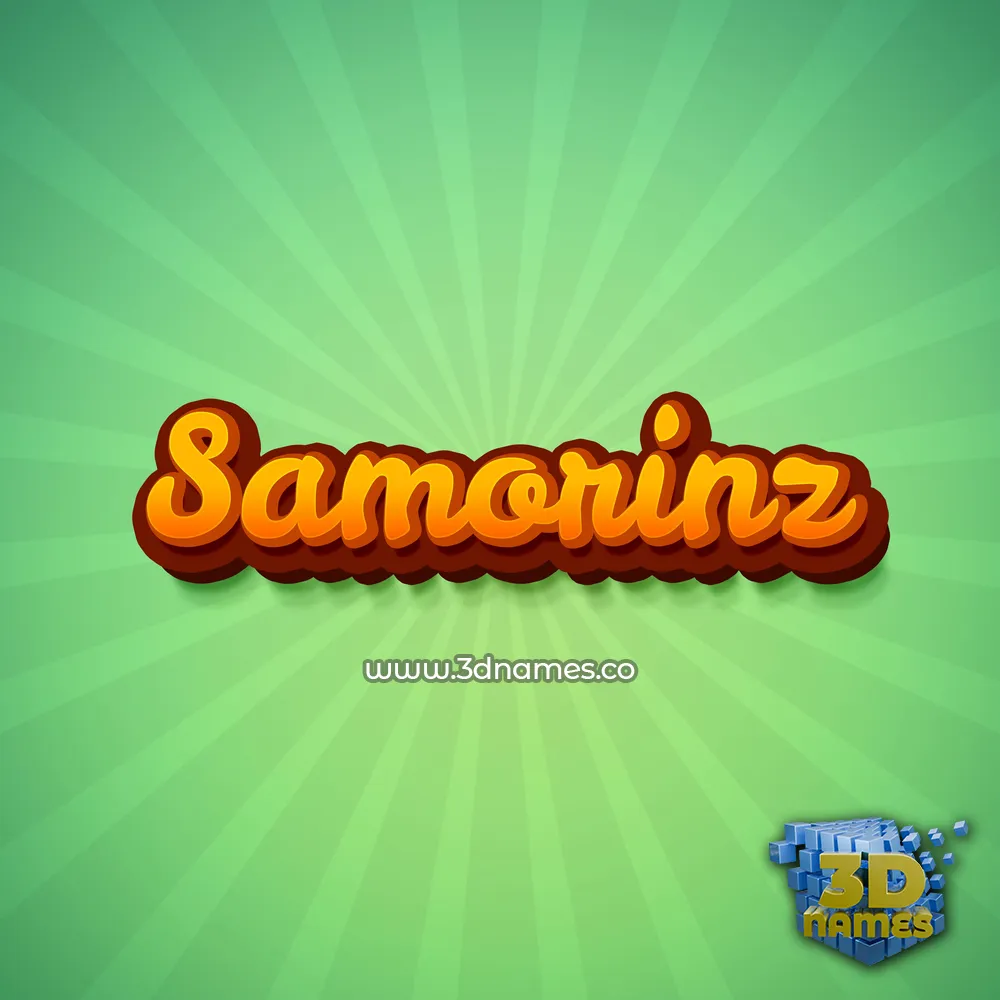 samorinz in Green Rays style - 3D name wallpaper