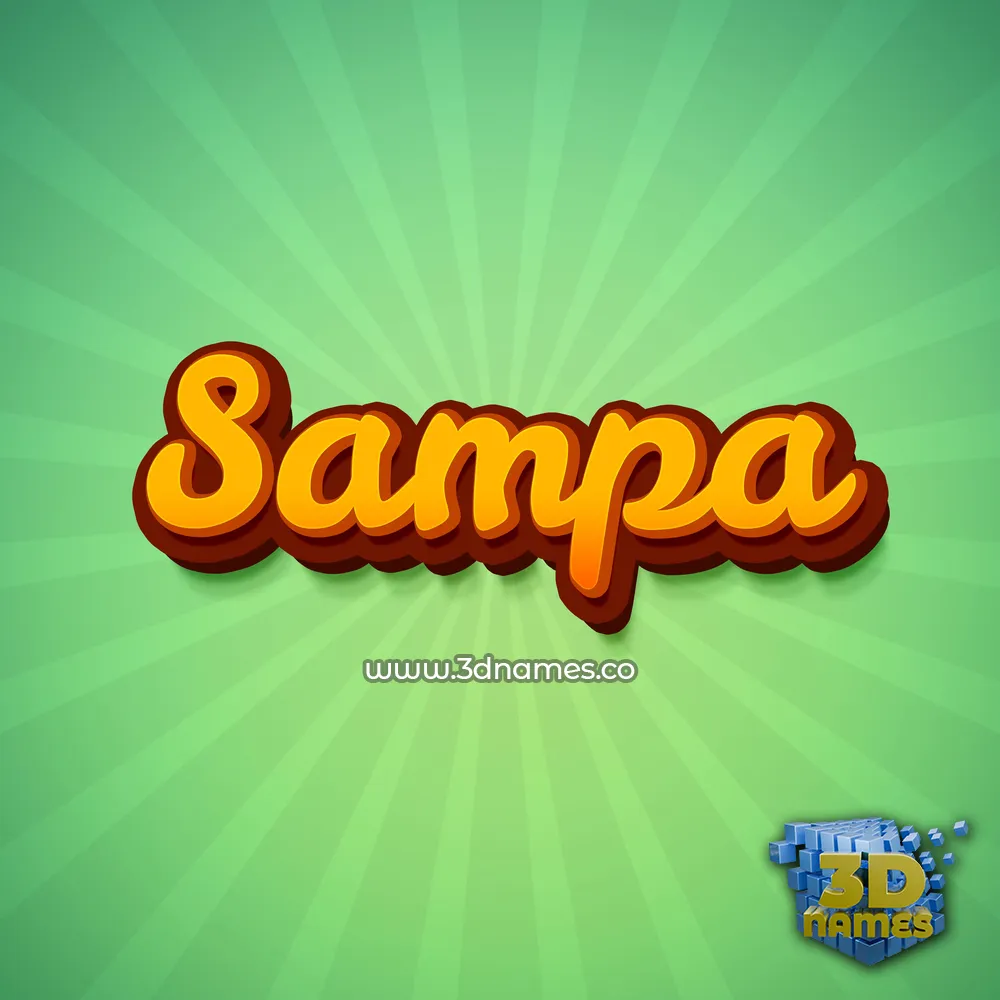 sampa in Green Rays style - 3D name wallpaper
