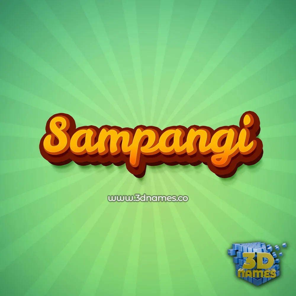sampangi in Green Rays style - 3D name wallpaper