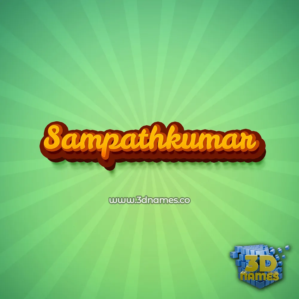 sampathkumar in Green Rays style - 3D name wallpaper